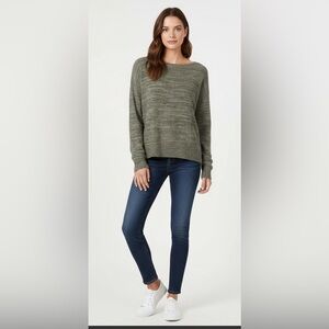 S Women's Green Sweater | Criss-Cross back cutout | SO perfectly soft